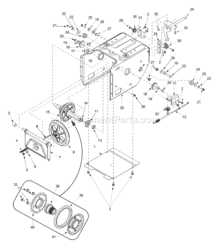 Page B Diagram and Parts List for 31AH7L3G701 2005 Yard Man Snow Blower